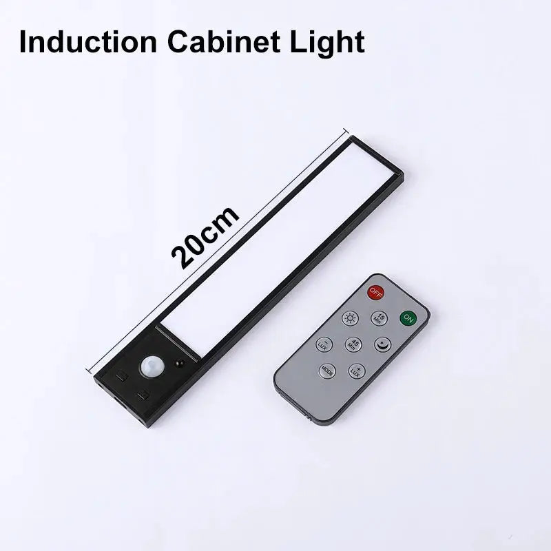 Under Cabinet Light LED Motion Sensor Night Light USB Charging Magnetic Induction Lamp for Bedside Wardrobe Stairway