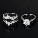 Round Moissanite Ring in Sterling Silver Luxurious