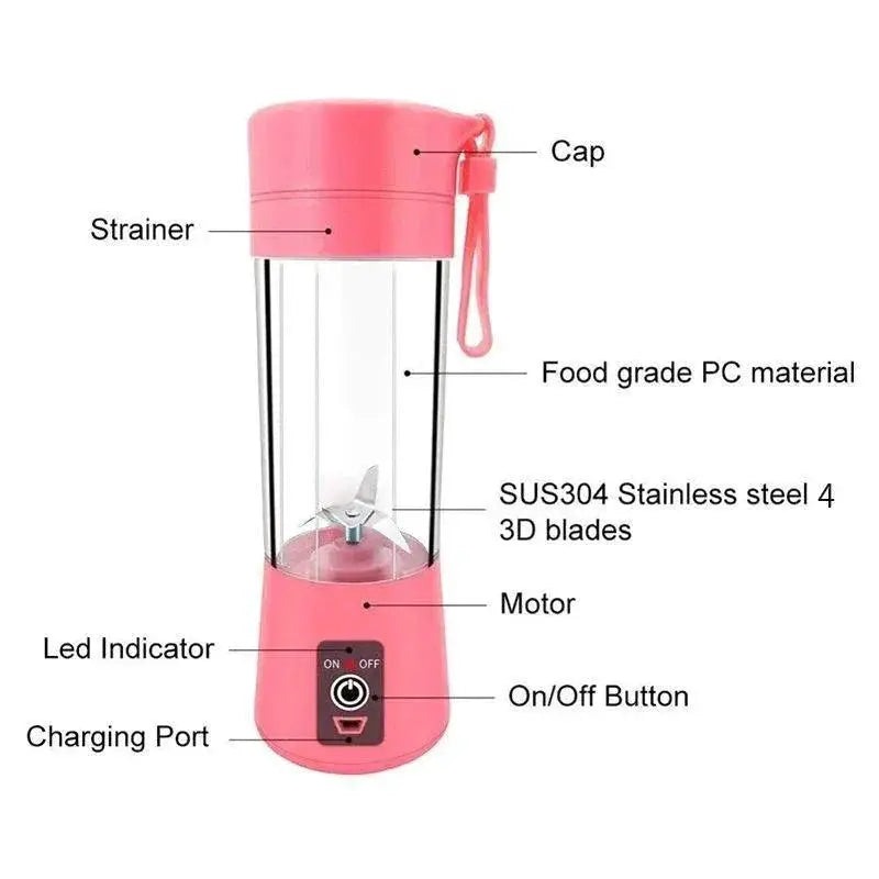 Mini Portable USB Blender 6 Blades 380ml For Smoothies