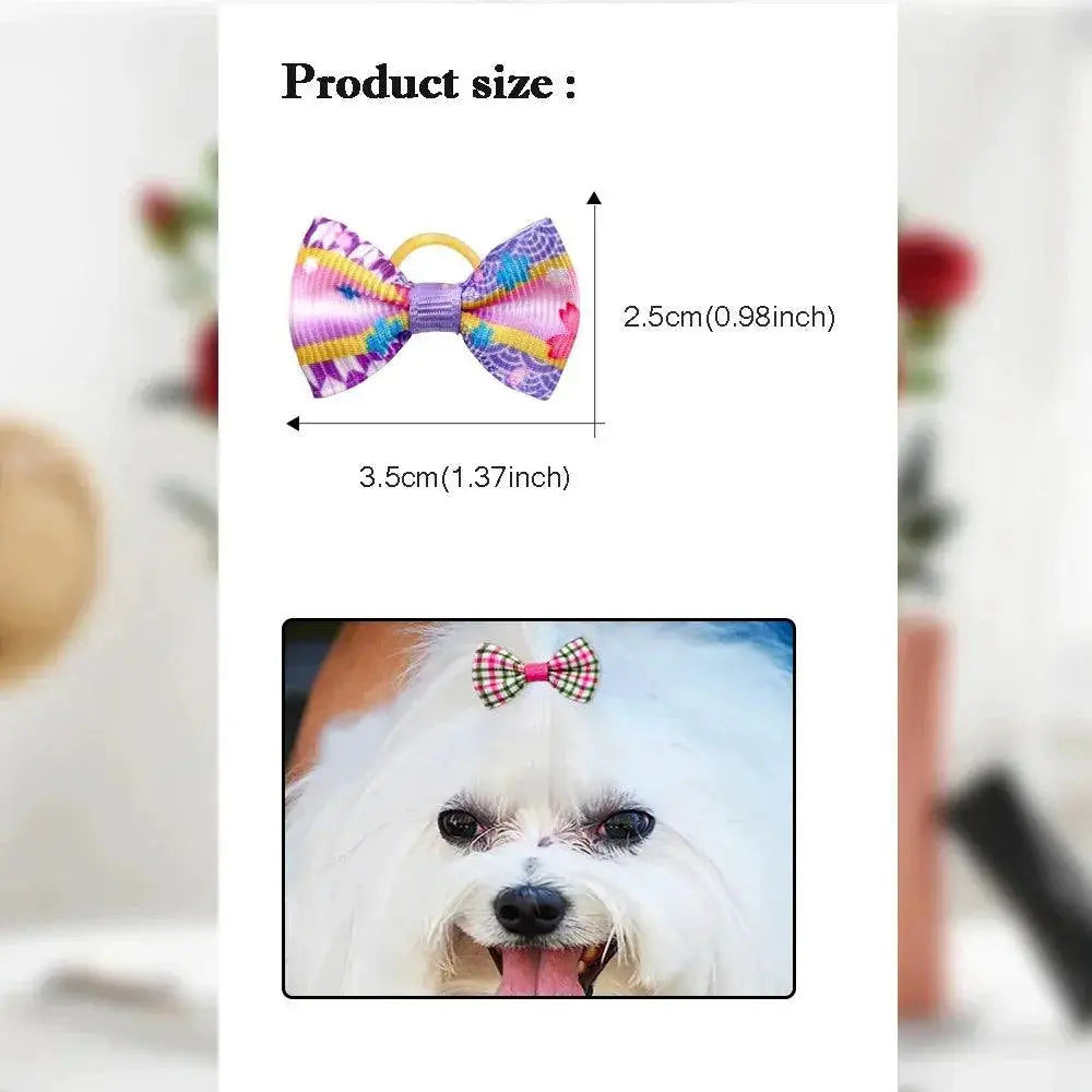 Festive Handmade Dog Bows For Christmas Pet Accessories