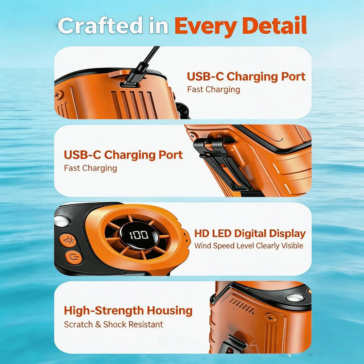 Portable Cooling Fan With Flashlight — product image 6