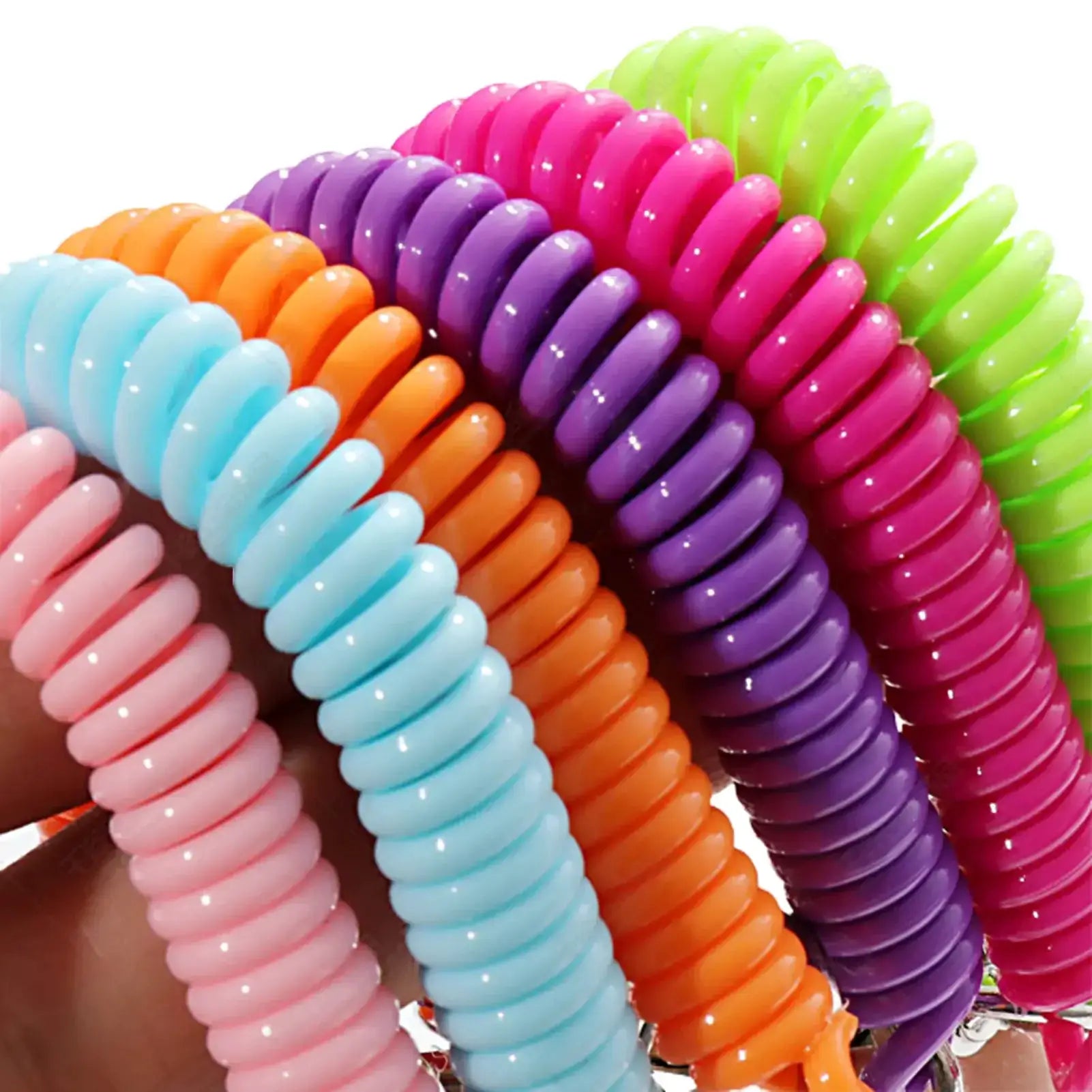 Coil Springs Keychain Stretchy Spiral Coil Holder Durable