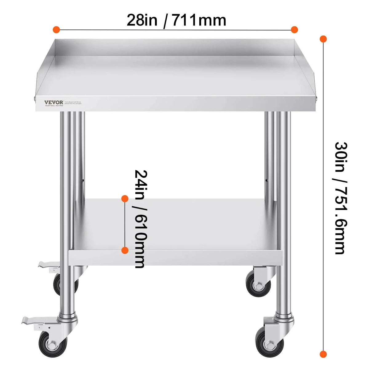 SucceBuy Stainless Steel Work Table Commercial Food Prep Worktable — product view 9