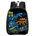 Dinosaur Pattern Square Front Pocket Backpack for Boy and Girls Best Gifts 2D Flat Cartoon SchoolBags for Children