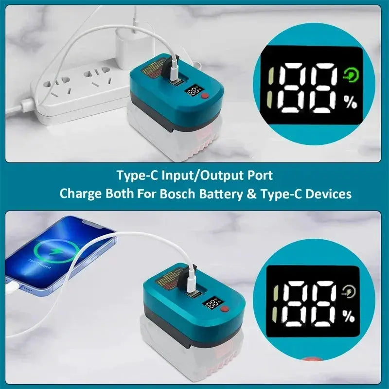 18V Lithium Ion Battery USB Type C Charger for Power Tools