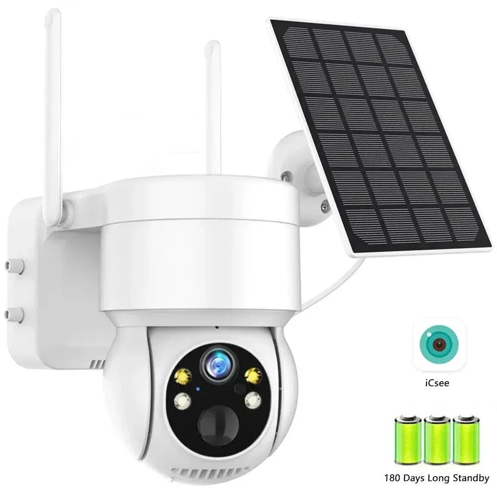 Advanced Solar Powered WiFi PTZ Security Camera Night Vision