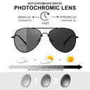 Stylish Photochromic Titanium Polarized Sunglasses for Men