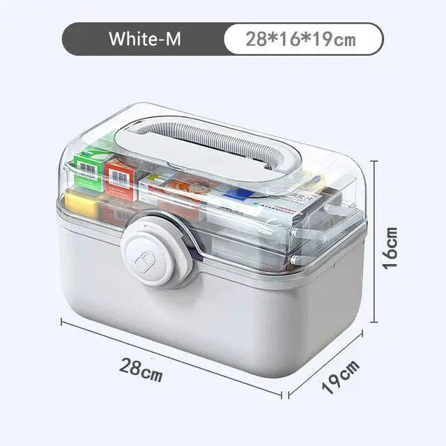 Family Medicine Organizer Box for First Aid Kit Storage