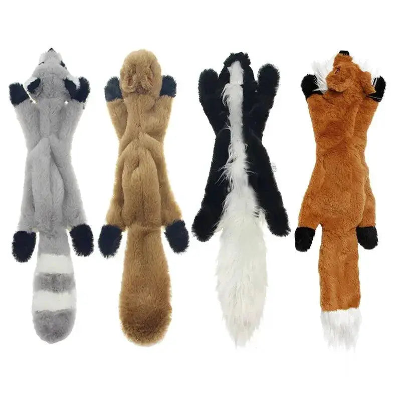 Funny Animal No Stuffing Dog Toy With Squeakers And Crinkle