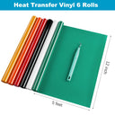 HTVRONT 12 Pack Multi Color Heat Transfer Vinyl Roll for DIY