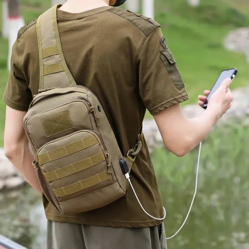 USB Charging Tactical Sling Backpack for Outdoors for Men