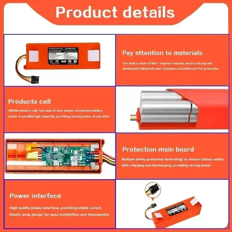 BRR-2P4S-5200D 5200mAh Sweeper Battery For Xiaomi Roborock - OurLum.com
