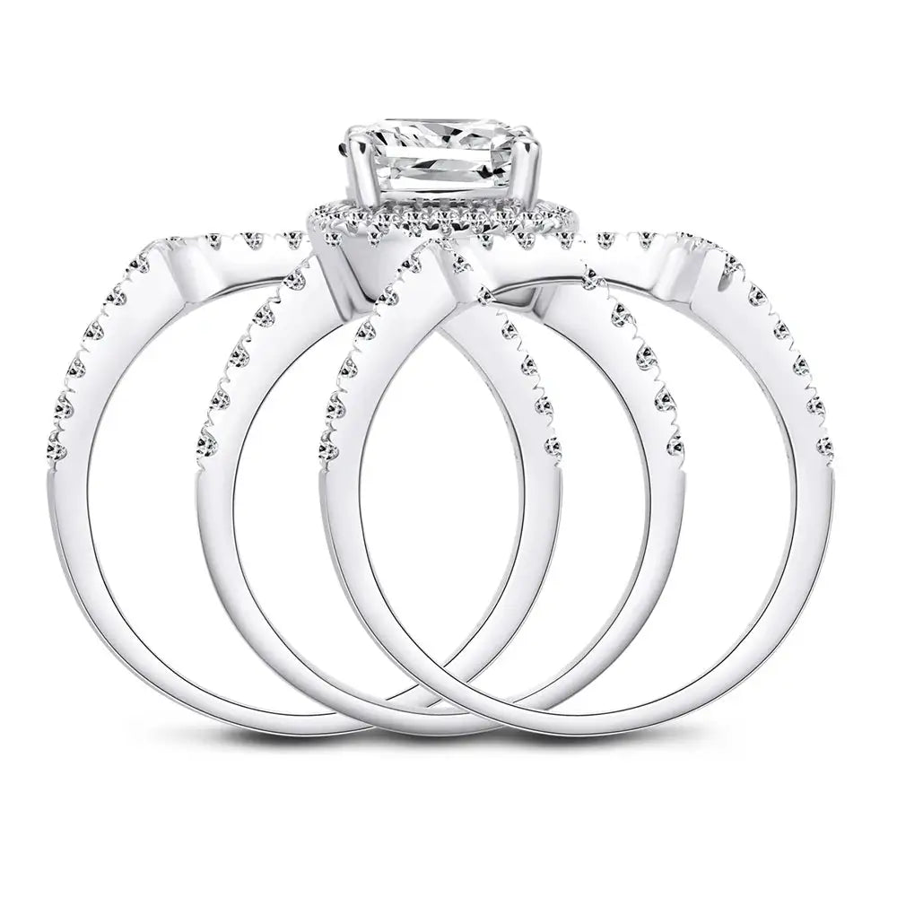 Square Moissanite Ring in Sterling Silver — product view 3