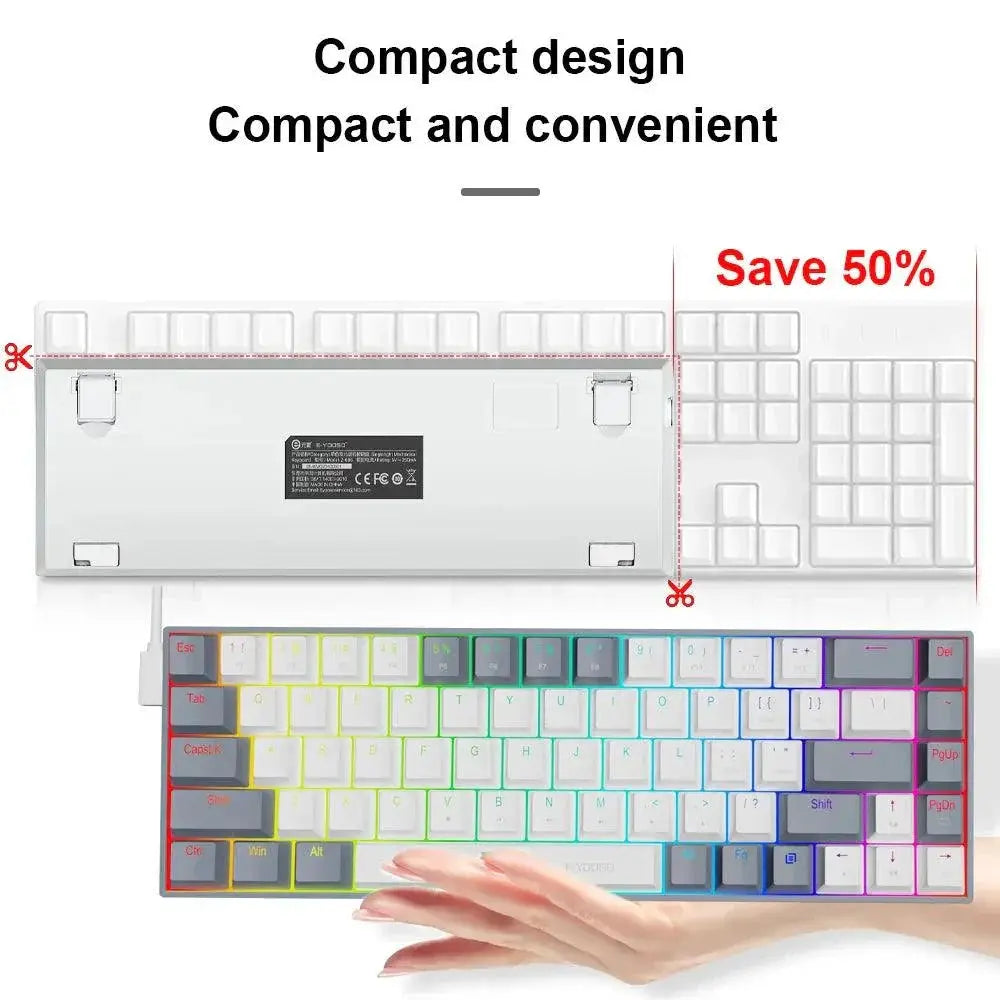 EYOOSO Z686 RGB Mechanical Keyboard Portable 65 Percent Slim