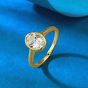 925 Silver Gold Plated Moissanite Ring