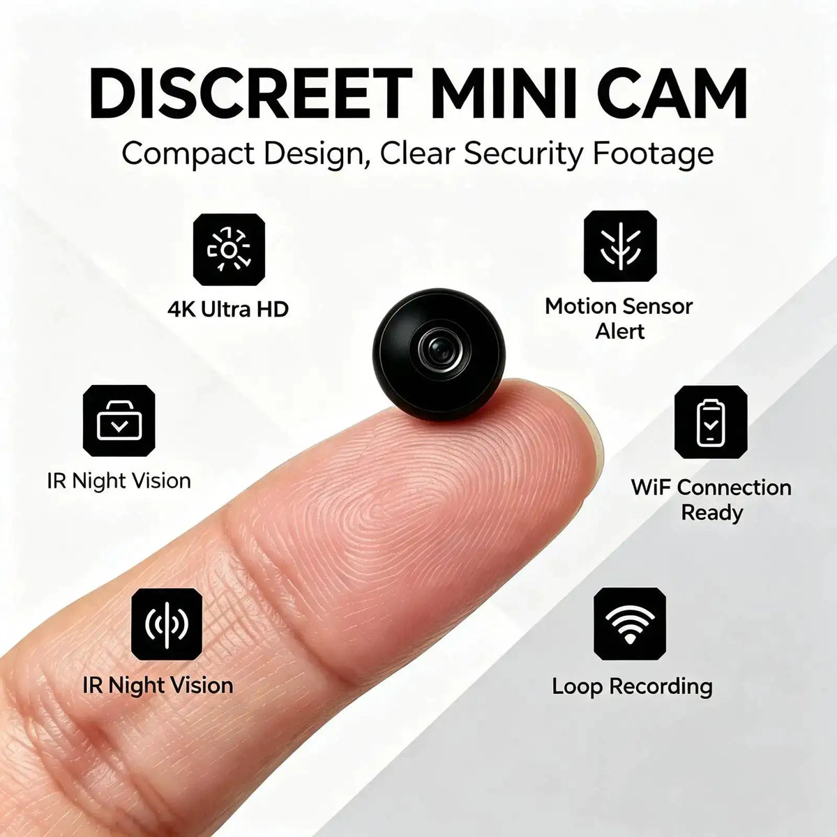 Mini WiFi Security Camera, Ultra HD tiny surveillance R10 4K — product view 1