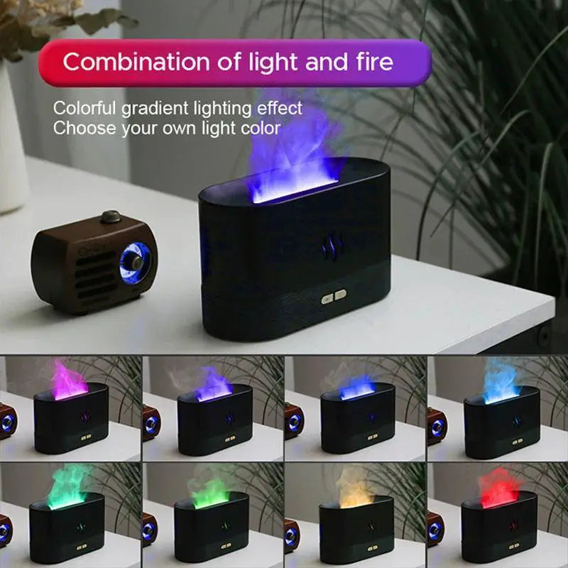 TranquilBreeze LED Flame Diffuser Serene Oasis Aromatherapy