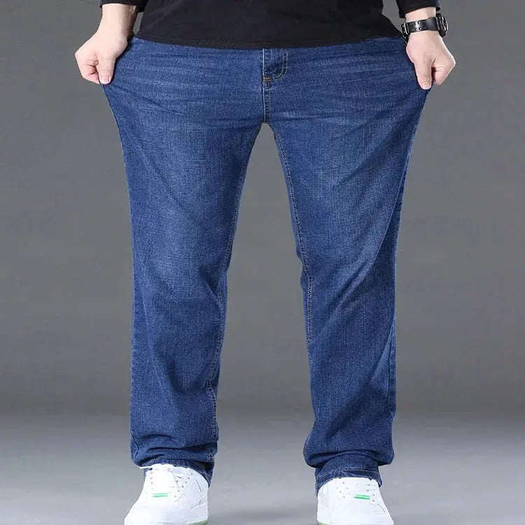 Mens Big Size High Stretch Denim Jeans For Large Fit