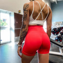 High Waist Scrunch Butt Seamless Yoga Shorts for Women