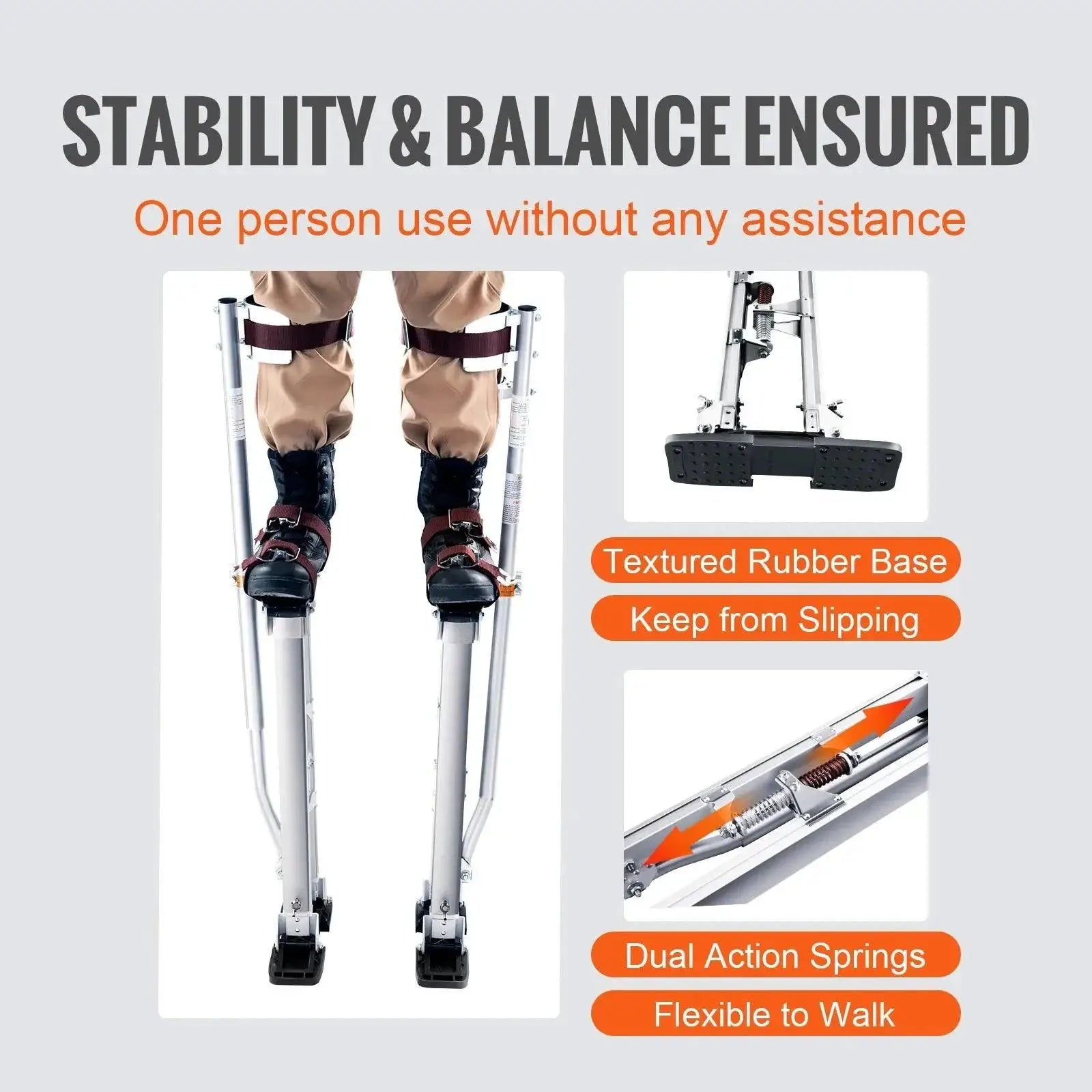 VEVOR Drywall Stilts Professional Aluminum Adjustable Ladder