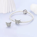 Charm Silver Plated Zircon Beads