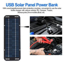 12V Monocrystalline Solar Panel Trickle Battery Charger, Portable Solar Power Maintainer Kit with 12V Output for Car, Van, Motor