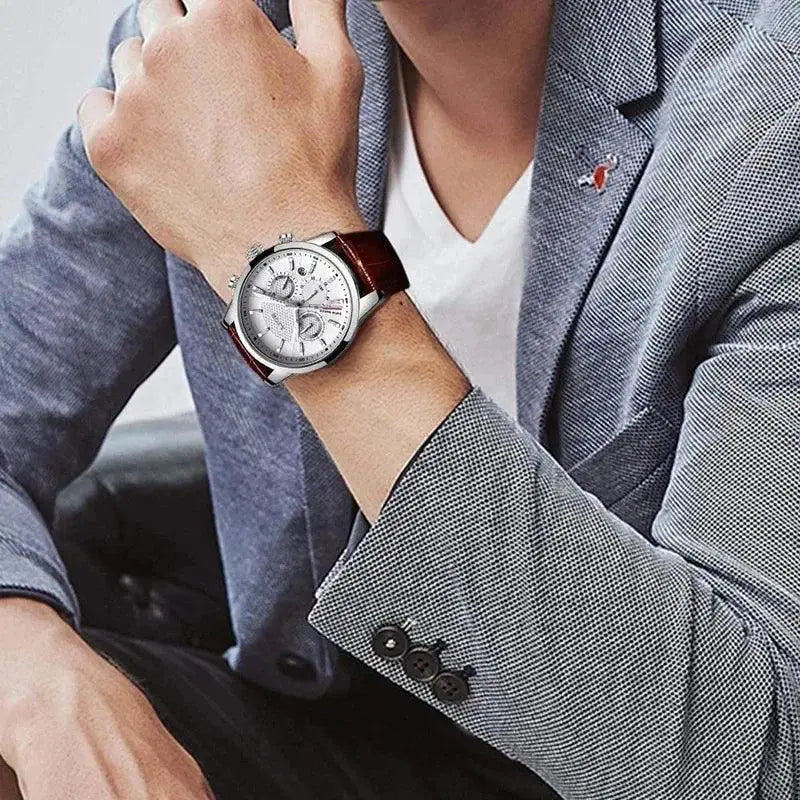 LIGE Chronograph Business Watch for Men Luxury Timepiece