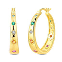 Sterling Silver Hoop Earrings Golden