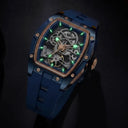 Mens Tonneau Skeleton Mechanical Watch
