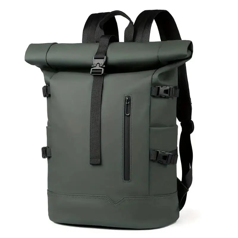 Roll-Top Backpack for Men Large Capacity Travel Laptop Backpack for College Work Commute Expandable Casual Daypack Rucksack