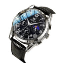 Olevs Business Moon Phase Leather Watch
