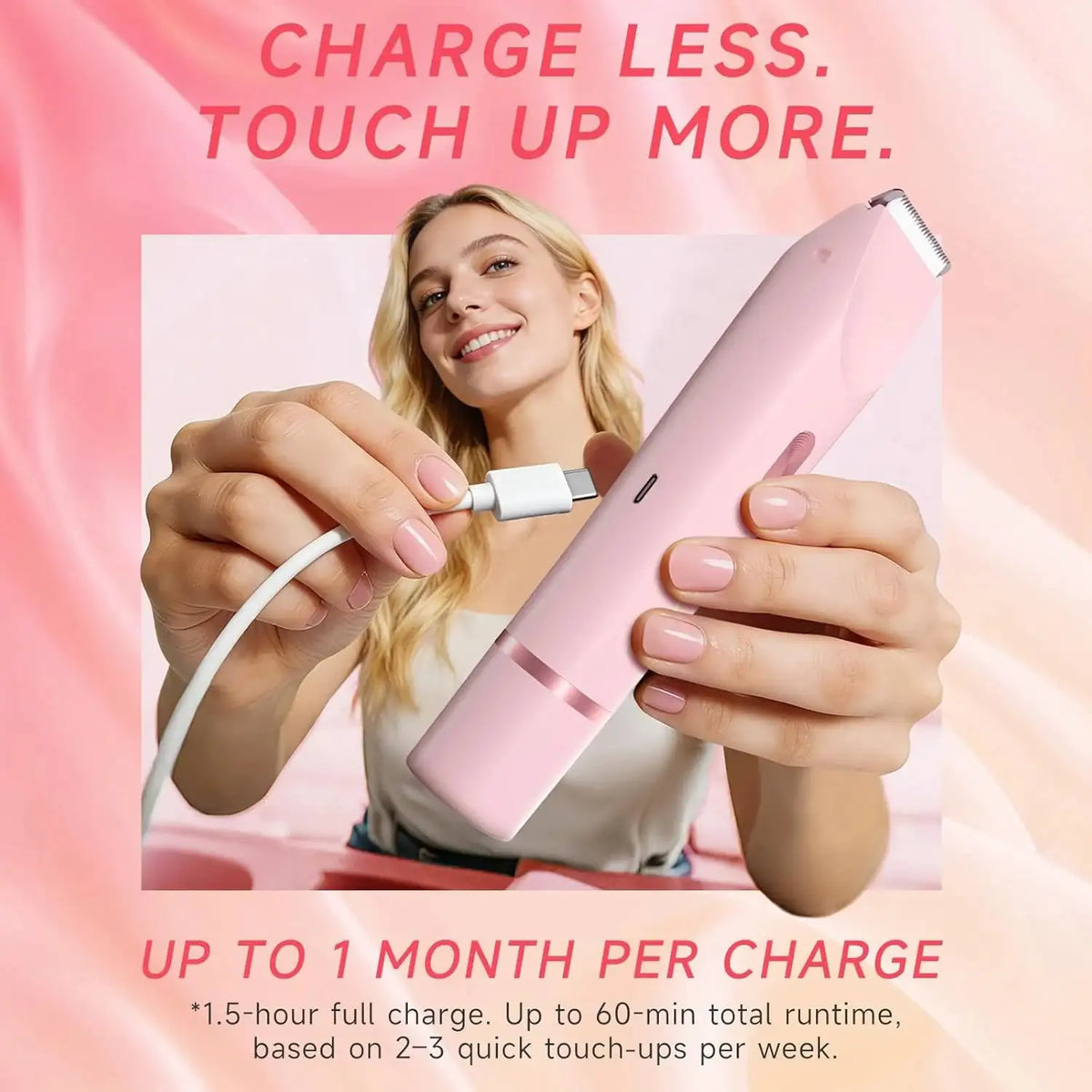 Bikini Trimmer Electric Razors for Women, Body Hair Trimmer, IPX7 Waterproof Rechargeable Lady Shaver