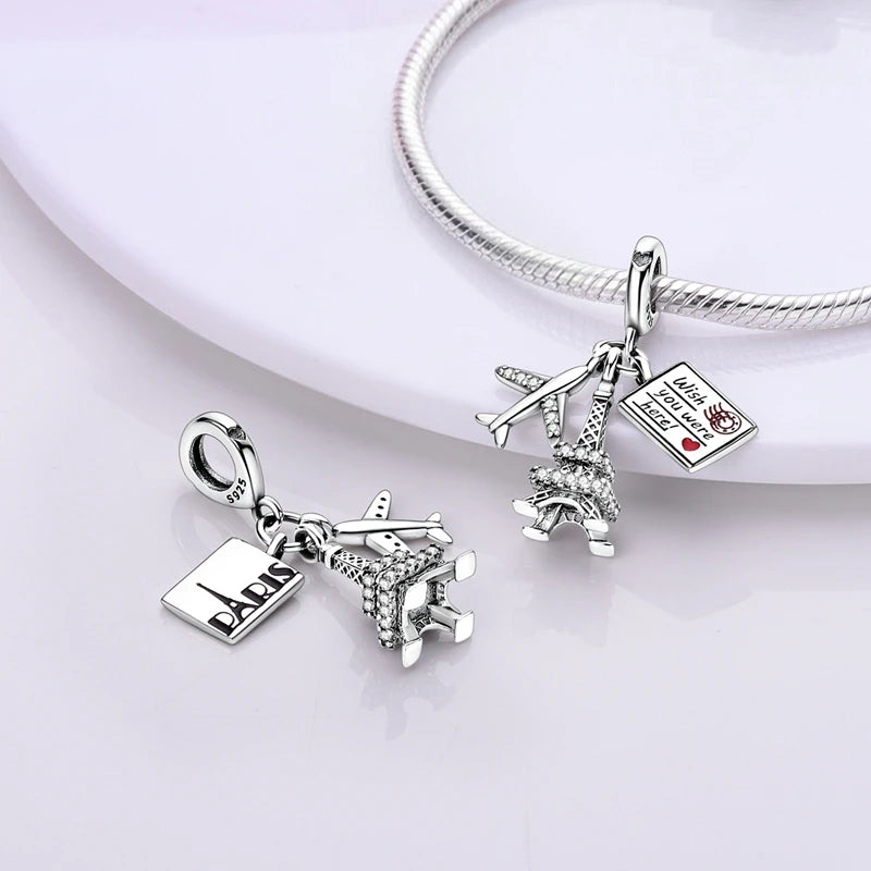 Sterling Silver Charm Bead Eiffel