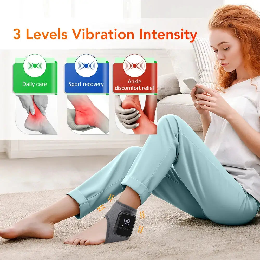 Heating Foot Massager Electric Vibration Relaxation Ankle Massager Warm Ankle Brace Joint Sprain Support Ankle Protection