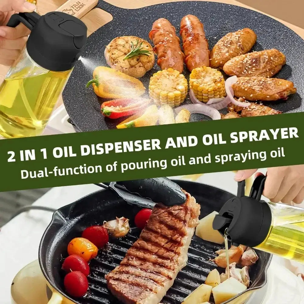 Two In One Olive Oil Dispenser Bottle 500ml Kitchen Tool - OurLum.com