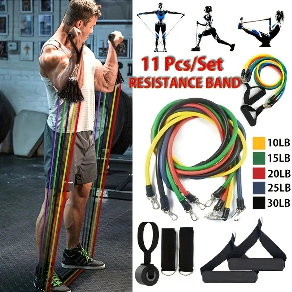 11-Piece Resistance Band Set for Full-Body Workouts Kit - OurLum.com