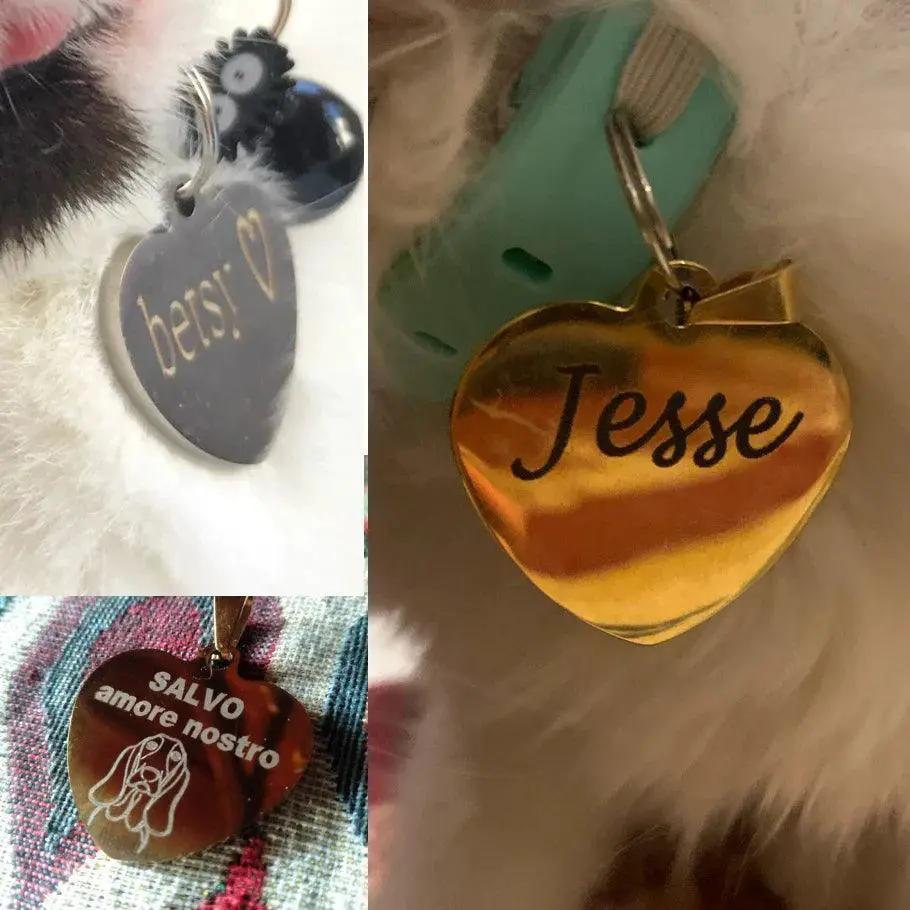 Personalized Dog Cat ID Tag Engraved Collar Charm Keyring