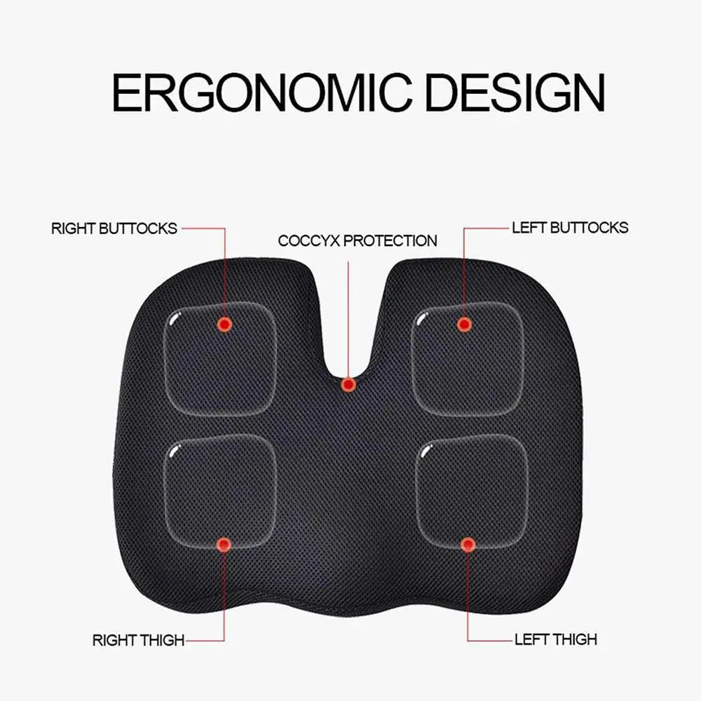 Orthopedic Memory Foam Seat Cushion With Massage Pad Comfort