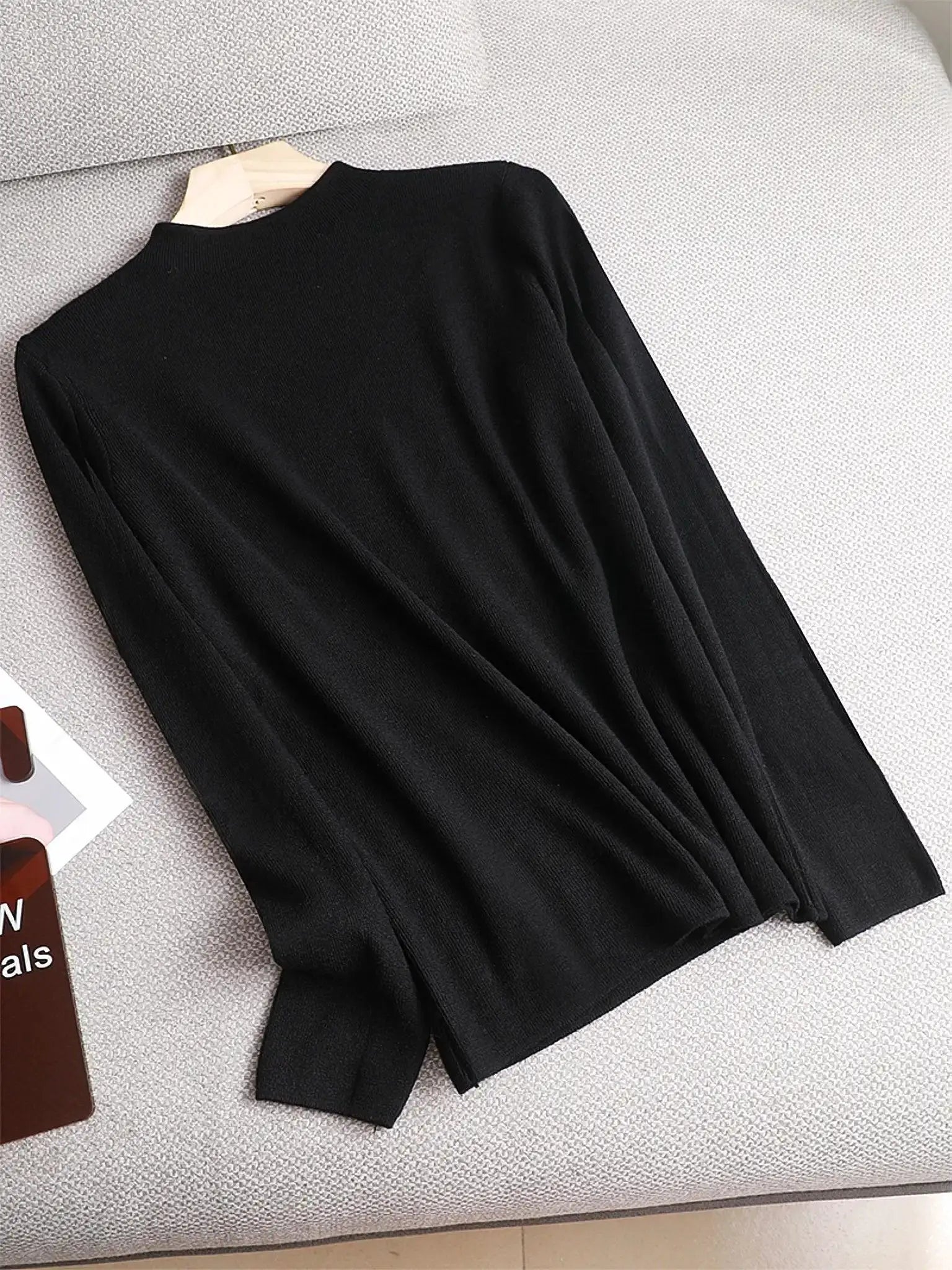 Elegant Mock Neck Pullover Sweater With Spandex Cotton Blend