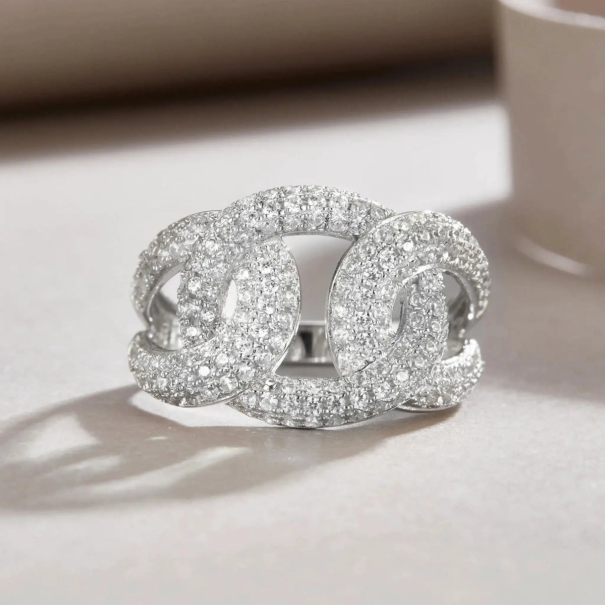 Geometric Moissanite Silver Ring — product image 5