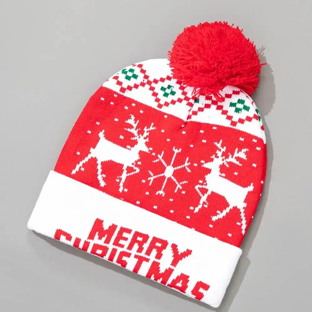 Christmas Hat Snowman Winter Warm Color Knitted Cap Christmas Gift For New Year Xmas Party Decor Men Women Warm Hats