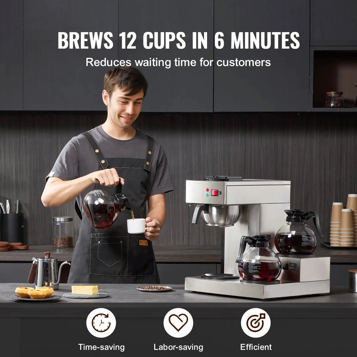 SucceBuy Cups Commercial Drip Coffee Maker Coffee Maker Machine — product view 2