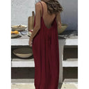 Women Strapless Backless Maxi Dress Sleepwear Loungewear Casual Loose Fit Summer