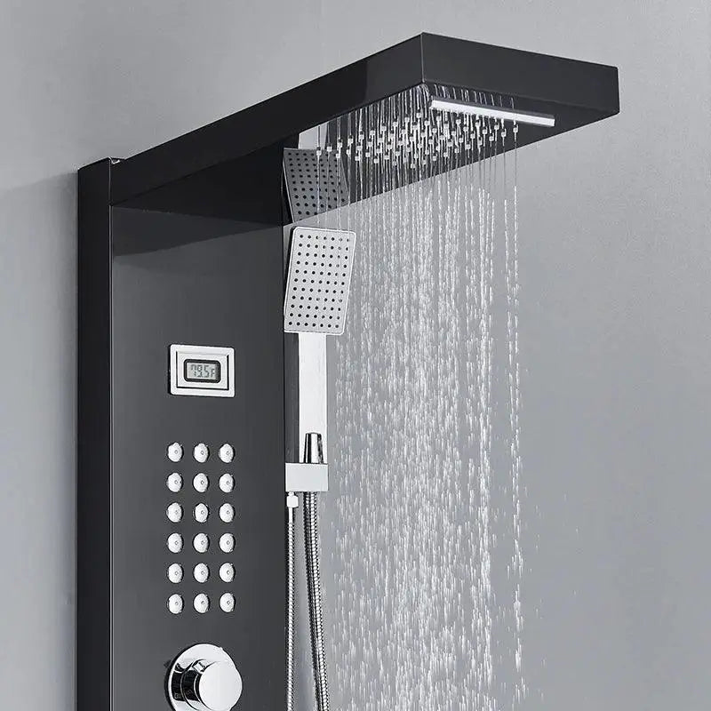 Thermostatic Shower Panel With Stainless Steel Column Faucet