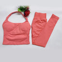 Yoga Set Seamless Backless Halter Top Leggings