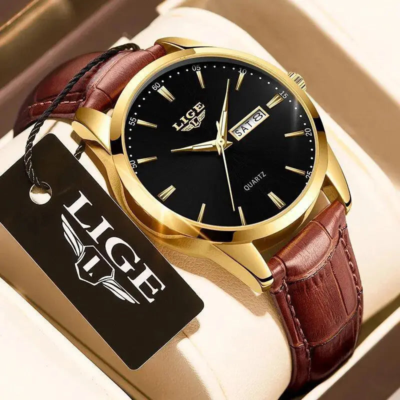 Lige Luxury Mens Quartz Watch Waterproof Timepiece