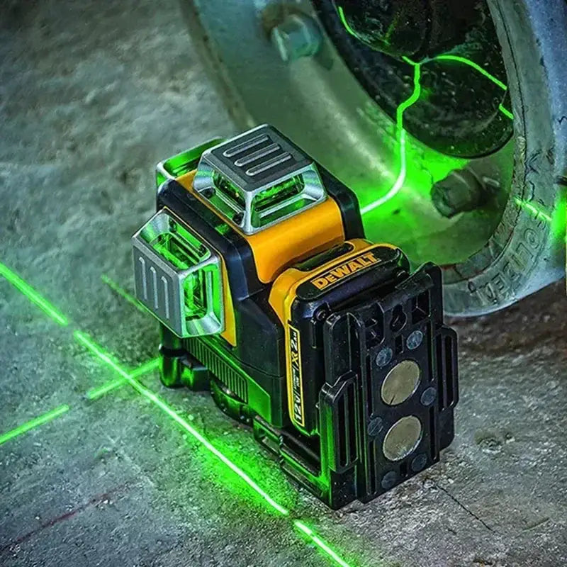 DW089LG 12 Line Green Laser Level 360 Degree Precision Tool