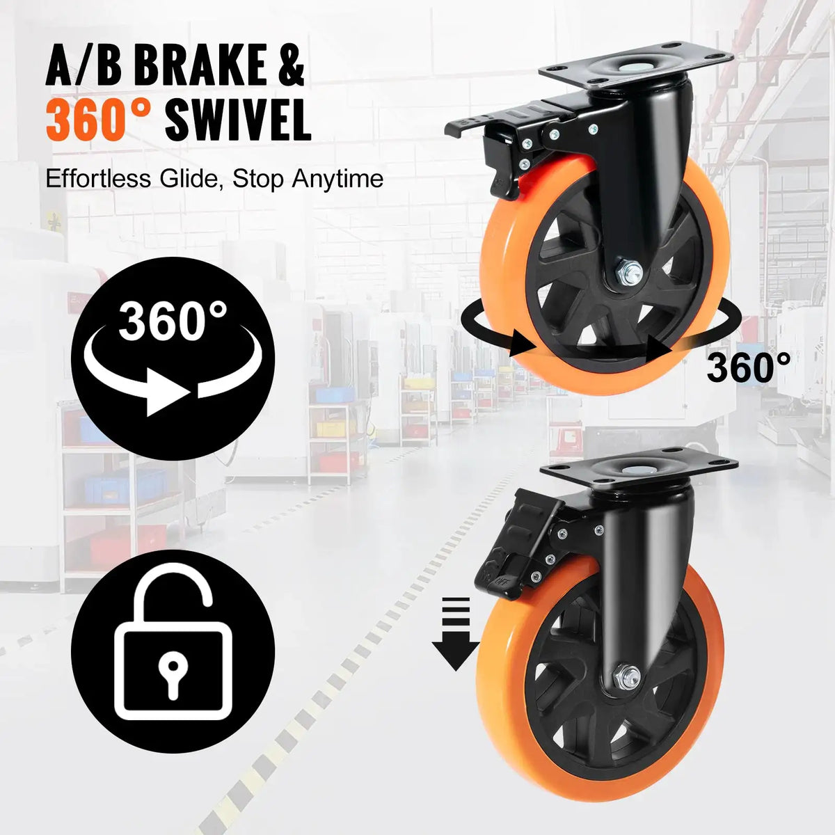 Secure Lock Swivel Plate Caster — product image 3