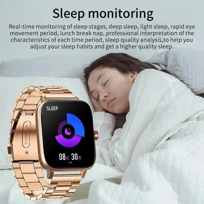 Premium Stainless Steel Smartwatch With Health Tracking