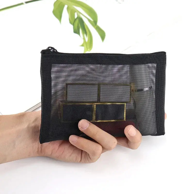Large Capacity Portable Travel Makeup Bag With Mesh Storage